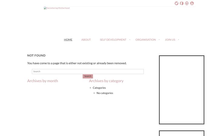 Screenshot of declutteringmotherhood.com