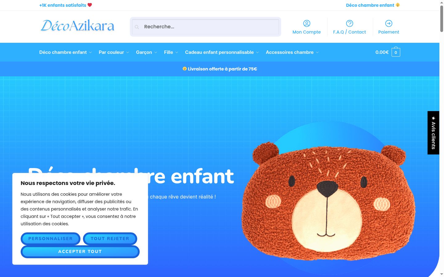 Captura de pantalla del banner de consentimiento mostrado antes de cualquier interacción