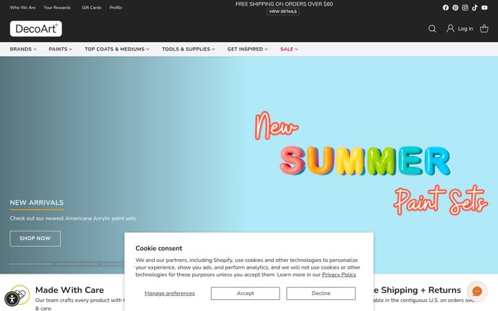 Screenshot of decoart.com