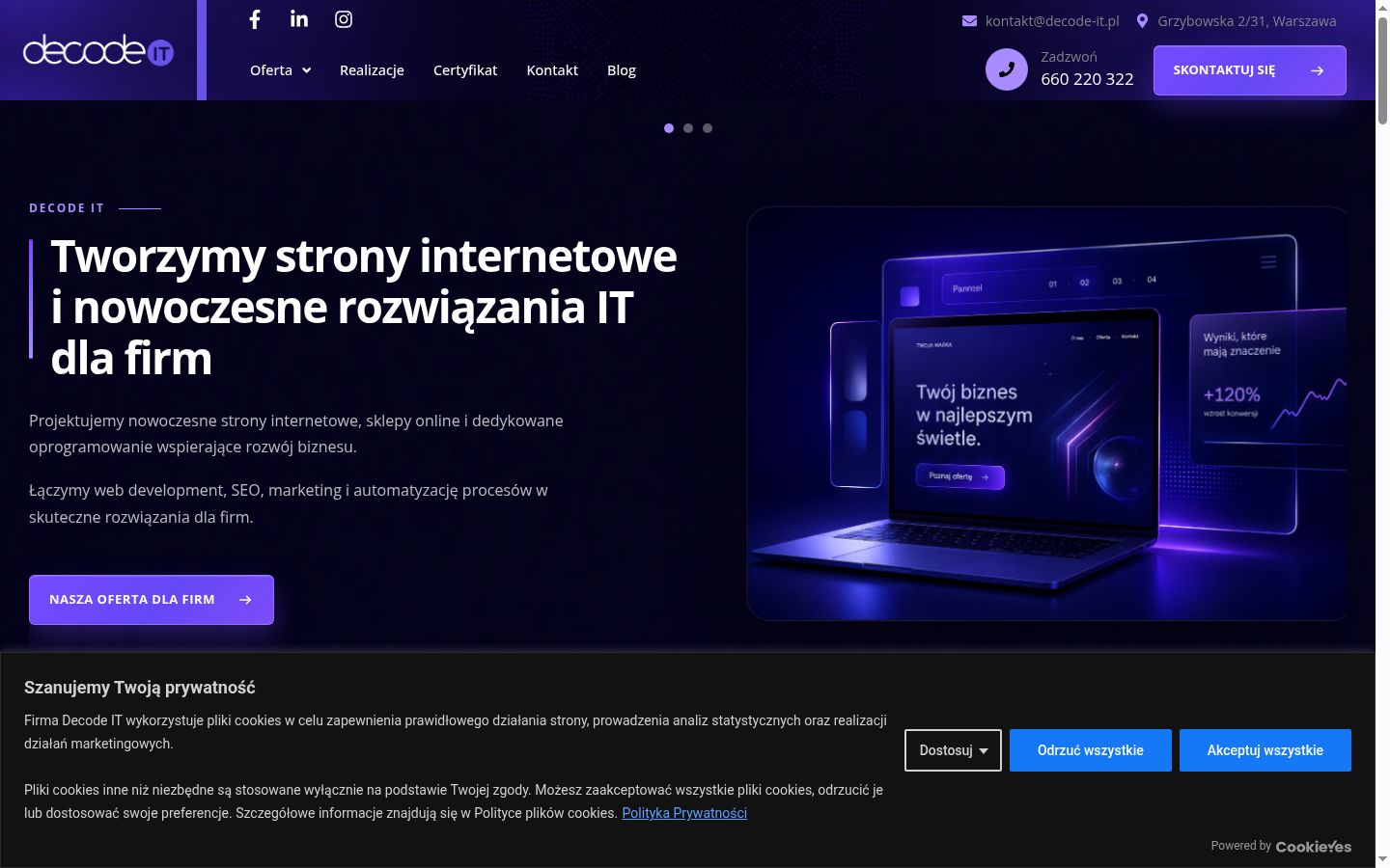 Captură de ecran a bannerului de consimțământ afișat înainte de orice interacțiune