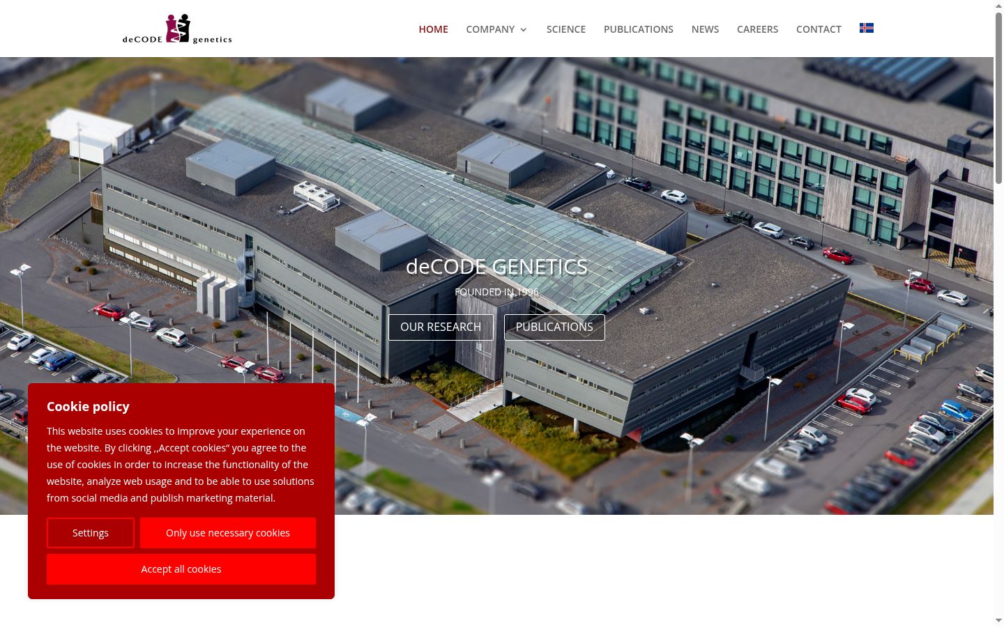 Screenshot of the consent banner shown before any interaction