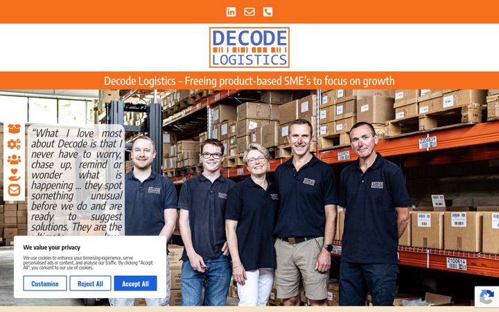 Screenshot of decodelogistics.co.uk