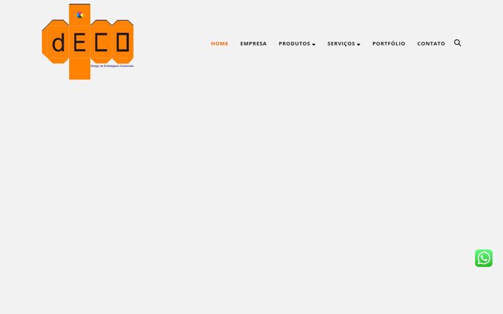 Screenshot stránky decoembalagem.com.br