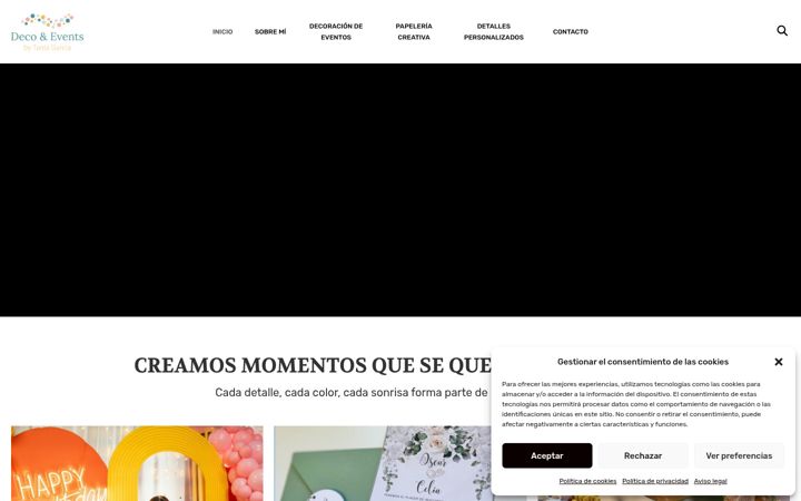 Snímek obrazovky decoeventsbytania.es