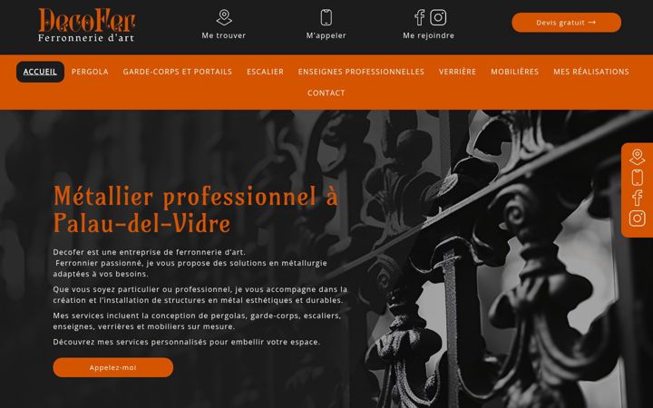 Ekraanipilt saidist decofer.fr