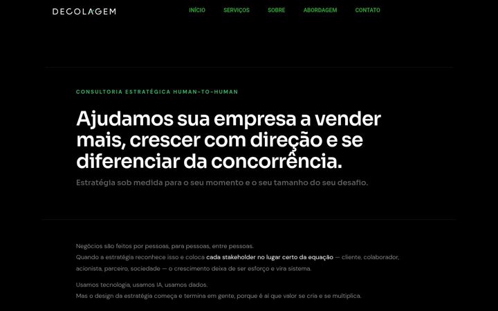 Screenshot stránky decolagem.com.br