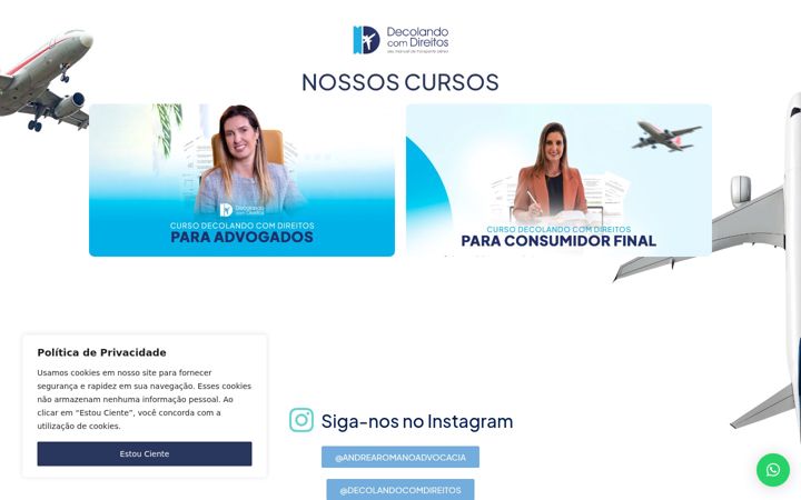 Screenshot stránky decolandocomdireitos.com.br