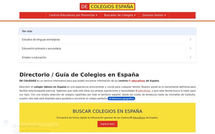 Captură de ecran a decolegios.es