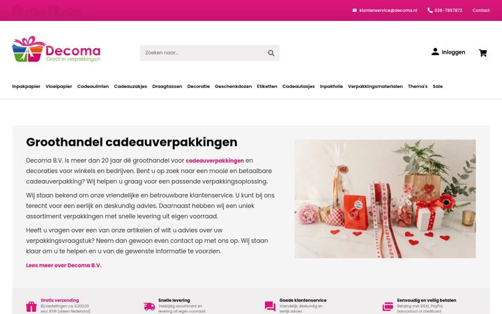 Ekrano kopija decoma.nl