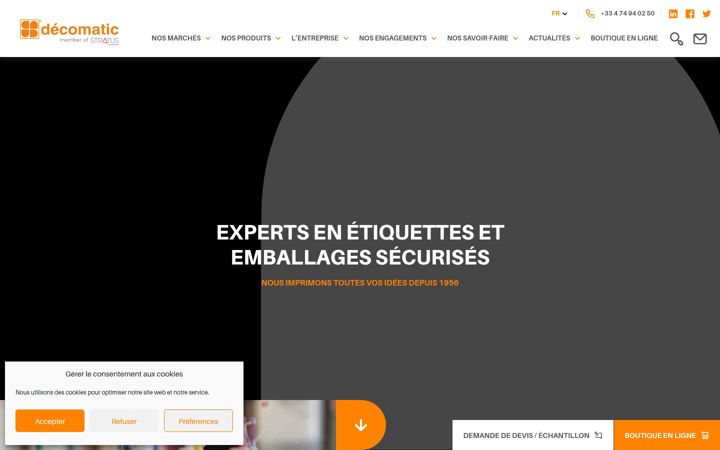 Ekraanipilt saidist decomatic-sa.fr