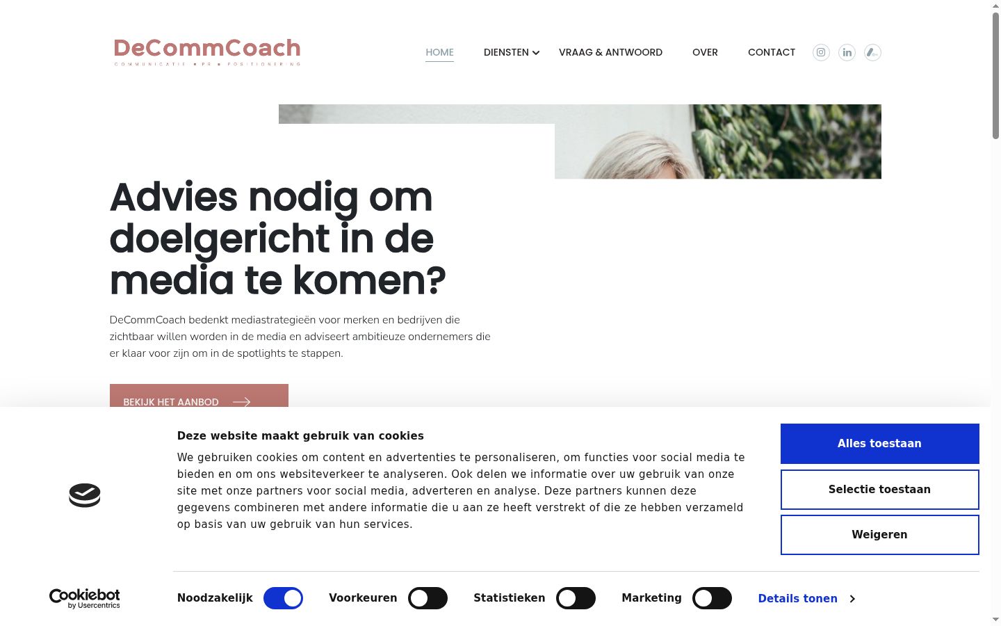 Zrzut ekranu banera zgody wyświetlanego przed jakąkolwiek interakcją