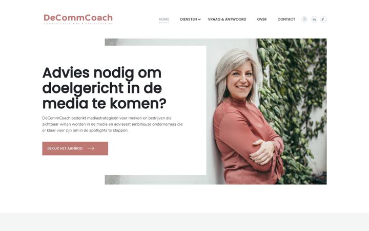 Ekrano kopija decommcoach.nl