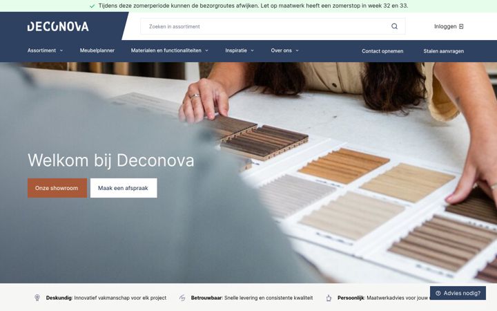 Screenshot of deconova.nl