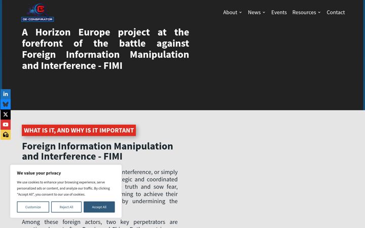 Screenshot of deconspirator.eu