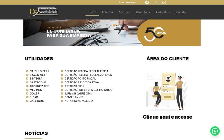 Screenshot stránky decontabilidade.com.br