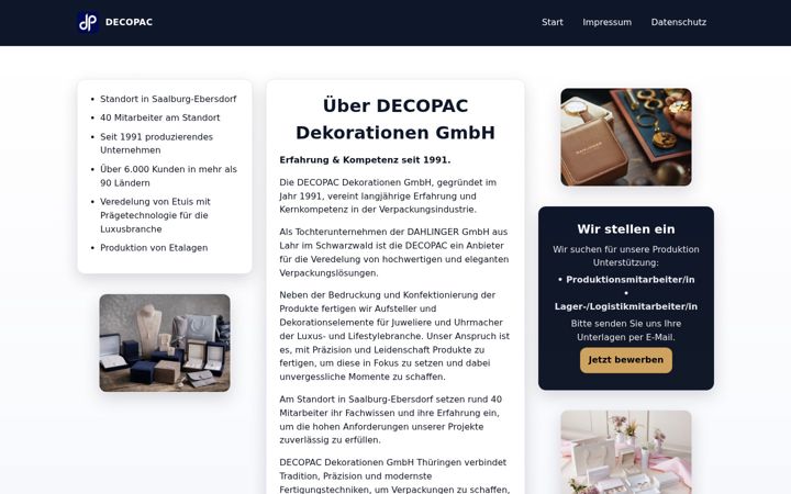 Screenshot of decopac.de