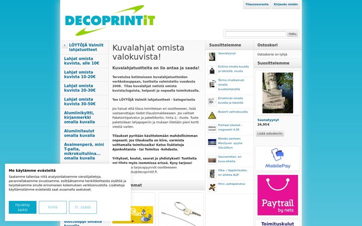 Skærmbillede af decoprintit.fi