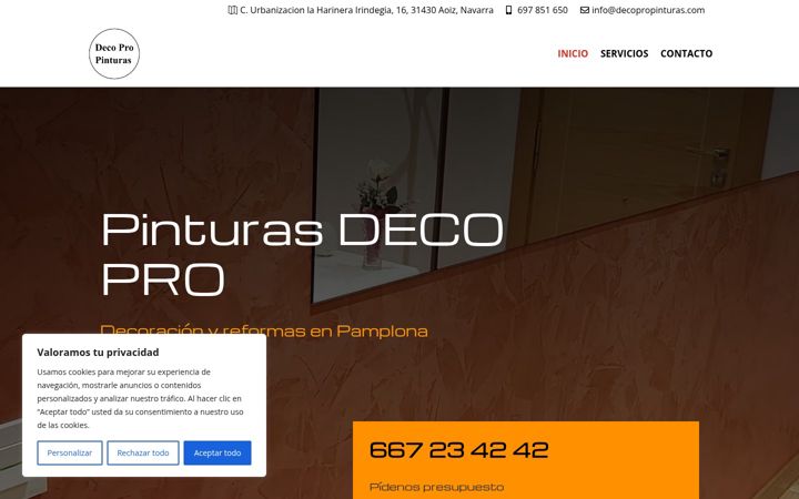 Screenshot of decopropinturas.com