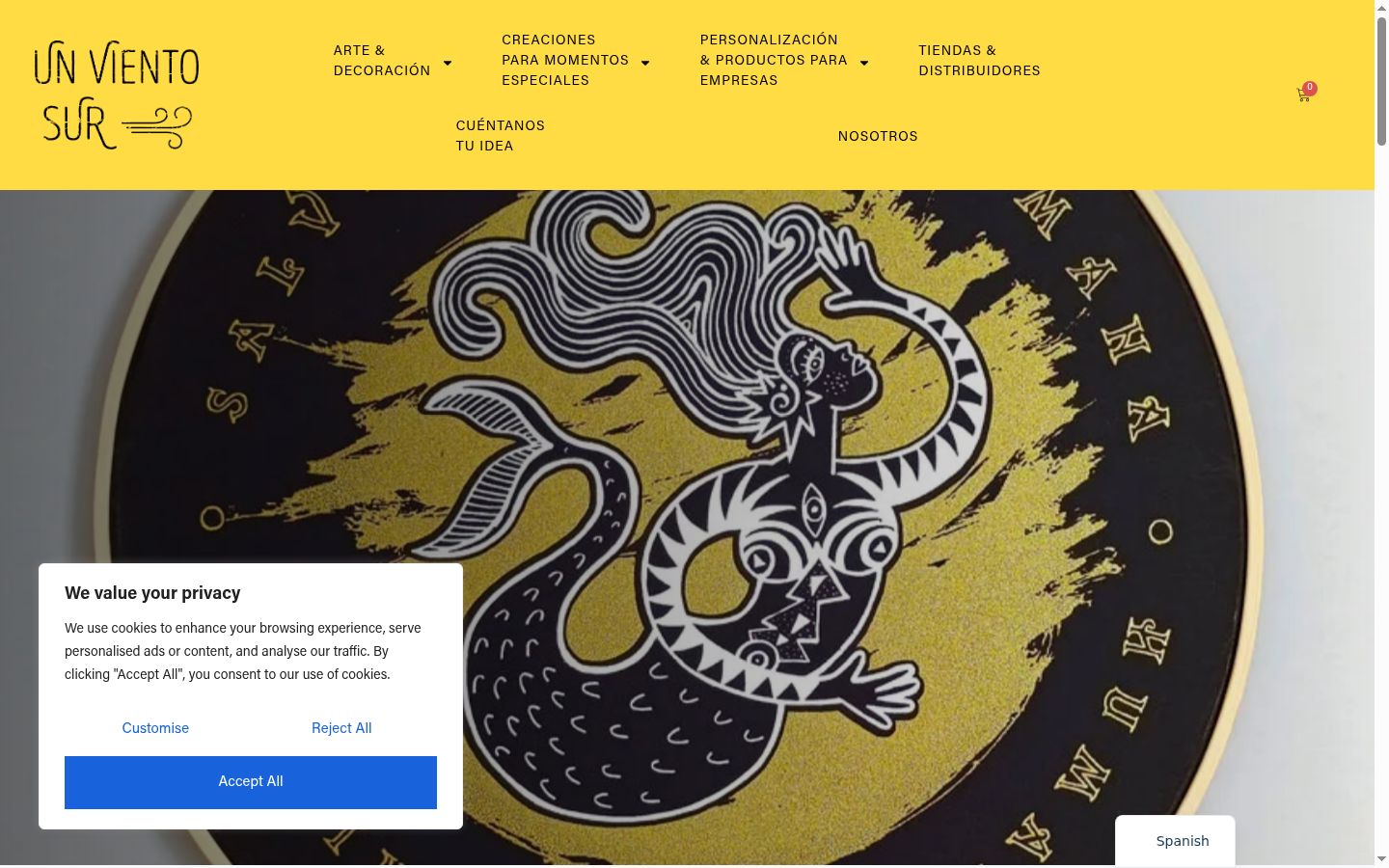 Screenshot of the consent banner shown before any interaction