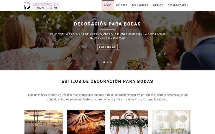 Screenshot of decoracionparabodas.com