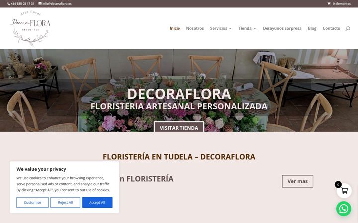 Ekrano kopija decoraflora.es