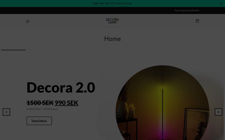 Screenshot of decoralamp.com