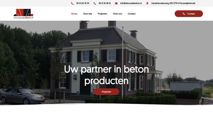 Skærmbillede af decoratiebeton.nl