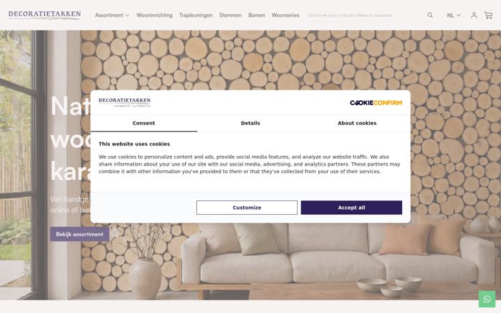 Screenshot of decoratietakken.nl
