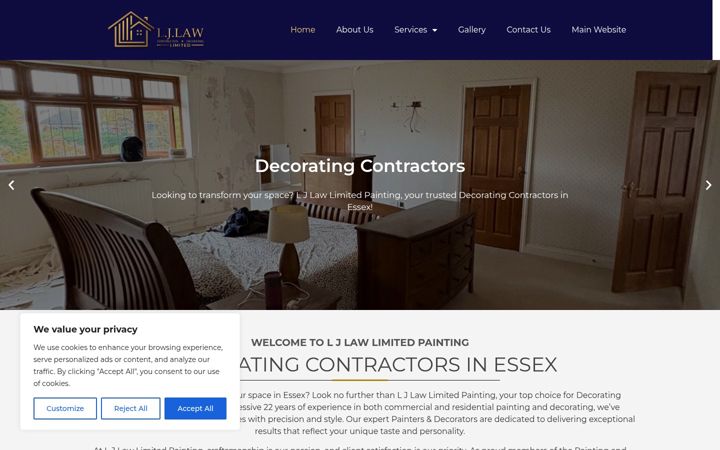 Ekraanipilt saidist decoratingcontractorsessex.co.uk