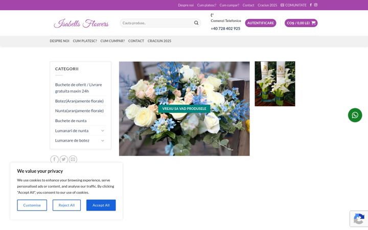 Ekrānuzņēmums no decoratiuni-florale.ro