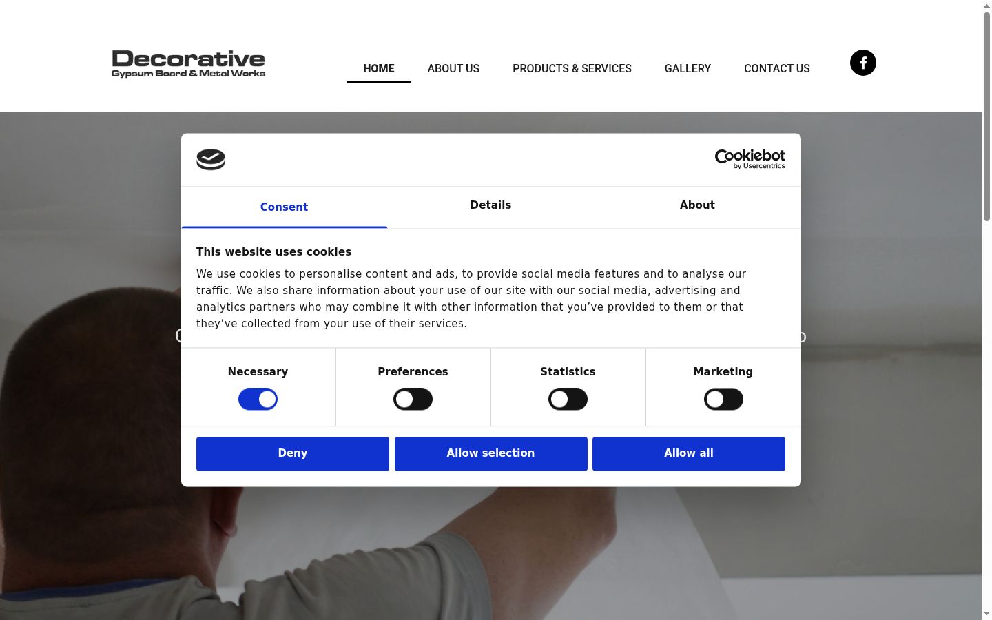 Screenshot of the consent banner shown before any interaction