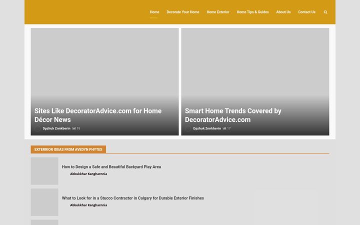 Screenshot of decoratoradvice.com