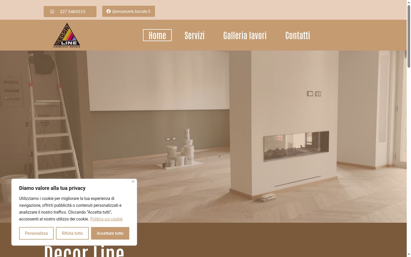 Screenshot del banner di consenso mostrato prima di qualsiasi interazione