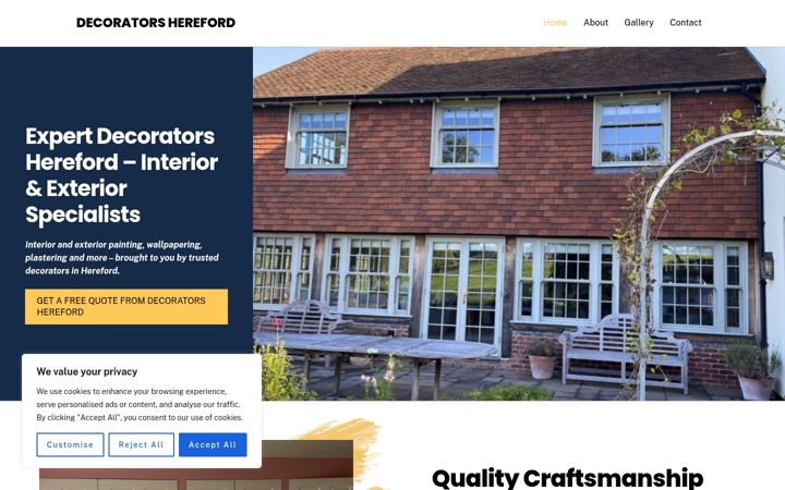 Screenshot of decorators-hereford.co.uk