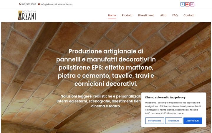 Screenshot of decorazioniarzani.com