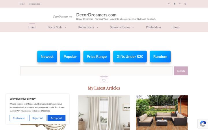 Screenshot of decordreamers.com