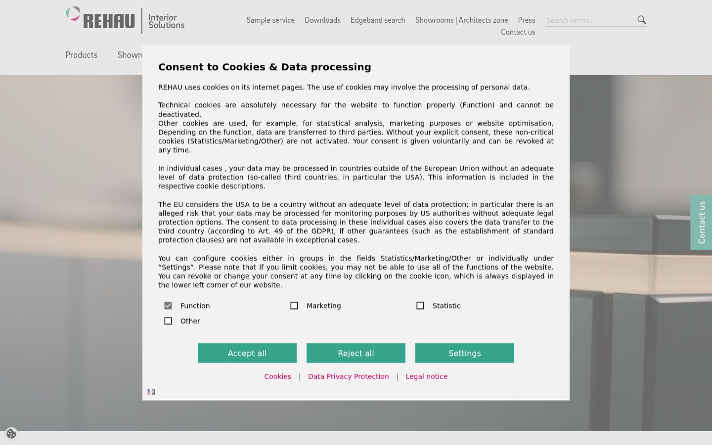 Screenshot del banner di consenso mostrato prima di qualsiasi interazione