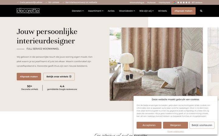 Screenshot of decorette.nl
