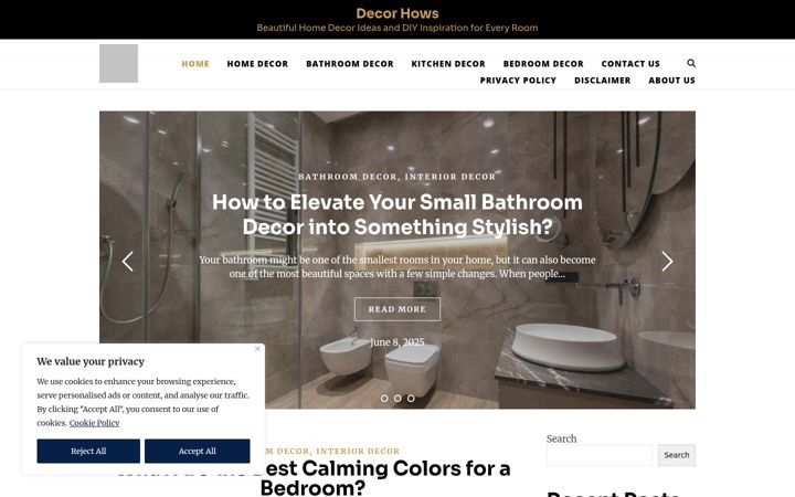 Screenshot of decorhows.com