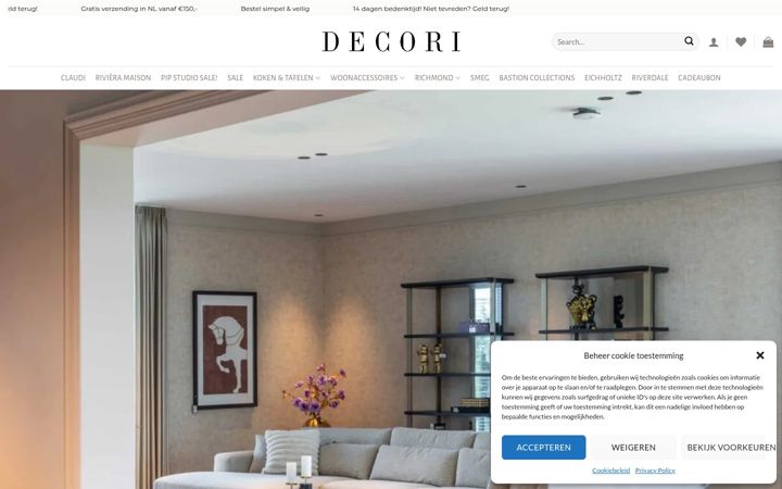 Screenshot of decori.nl