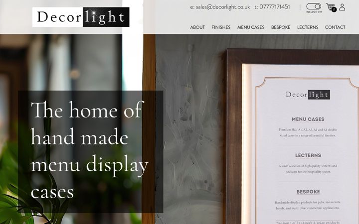 Screenshot van decorlight.co.uk