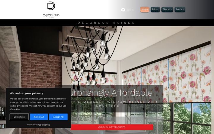 Screenshot van decorousblinds.co.uk