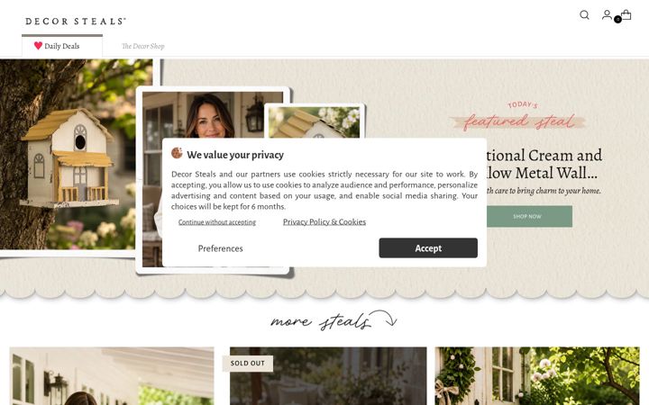 Screenshot of decorsteals.com