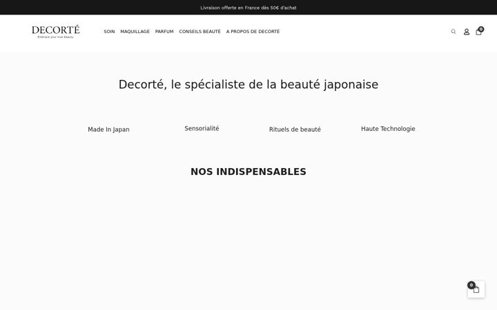 Ekraanipilt saidist decorte-cosmetics.fr