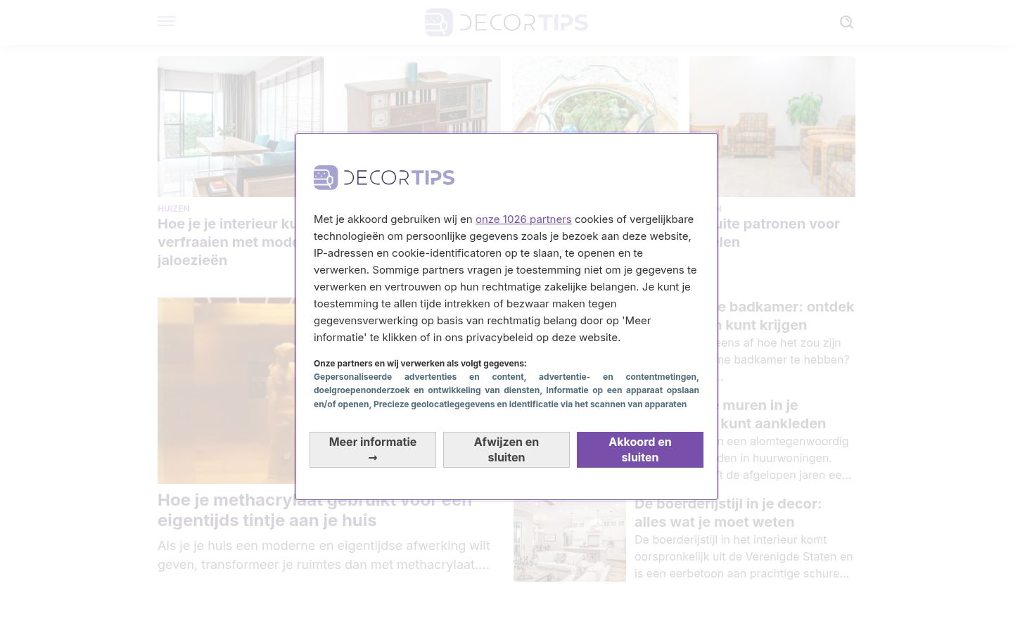 Screenshot of the consent banner shown before any interaction