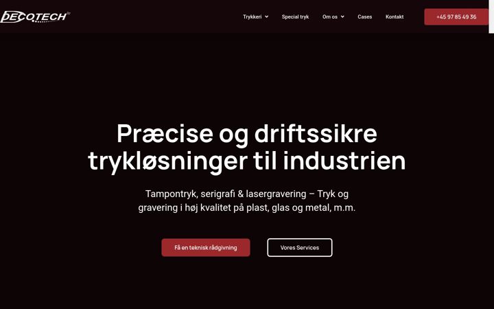 Screenshot of decotech.dk