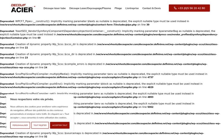 Screenshot of decoupacier.definima.net