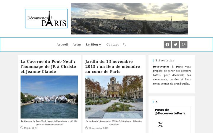 Ekraanipilt saidist decouvertesaparis.fr