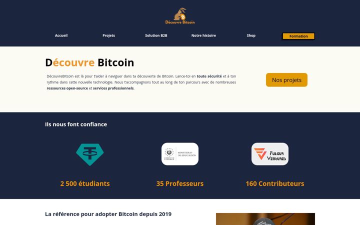 Ekraanipilt saidist decouvrebitcoin.fr