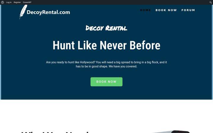 Screenshot of decoyrental.com